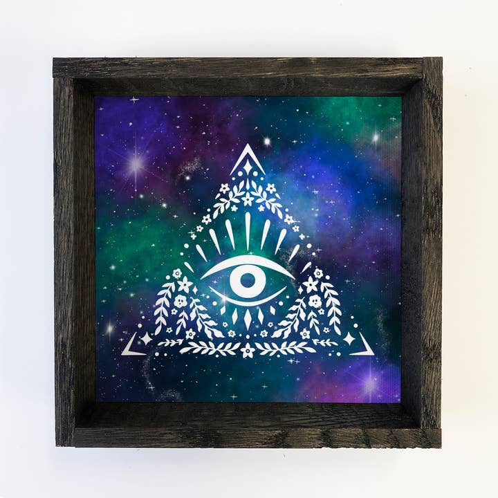 Hangout Home - Wholesale Sign - Mystical Third Eye Canvas Wall Art Wood Frame Sign