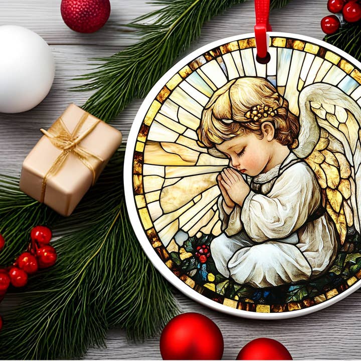 Ornamento de Árvore de Natal em Cerâmica por atacado de Stencil Art Canada