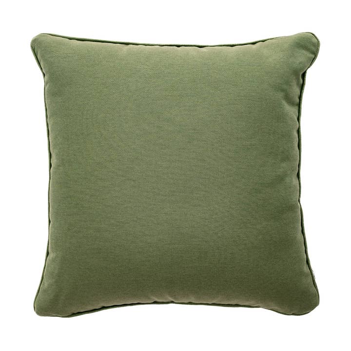 Coussin d'extérieur tissé uni régulier à tuyauterie olive pour la vente par Hines of Oxford