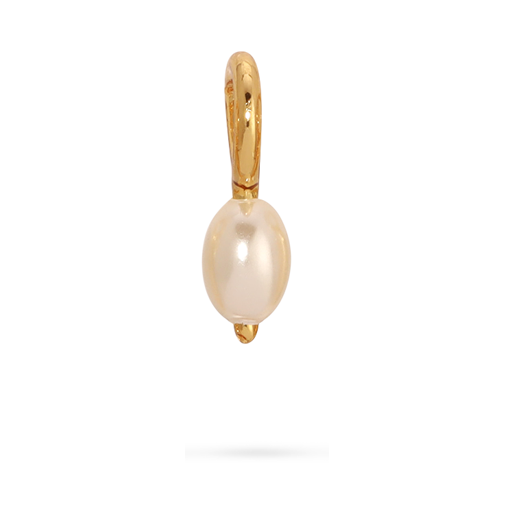 Lucky Feather - Wholesale Individual Charm/Pendant - Charm Garden - Pearl Charm - Gold1