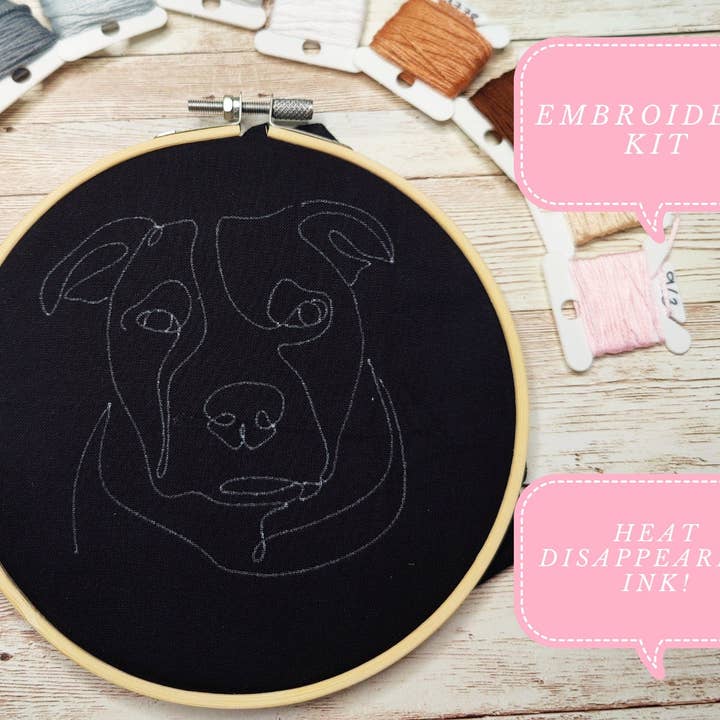 Kit de broderie Dog Lover pour débutants, Kit de broderie pré-imprimé pour adultes et enfants, Kits de broderie à la main UK Hoop Art Craft Doggy Gift pour la vente par Kims Crafty Corner