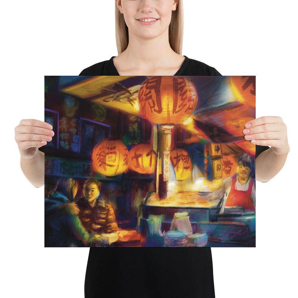 JoyousJoyfulJoyness - Wholesale Painting/Drawing - "Taiwanese Night Market": Painting of a Taiwanese Night Market [Unfoiled]4