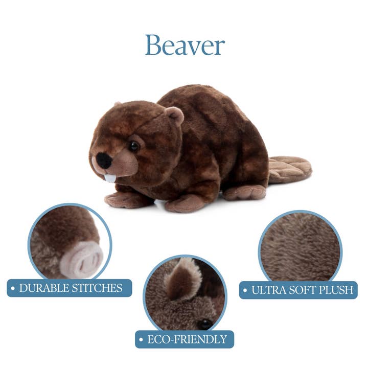 The Petting Zoo - Wholesale Stuffed/Plush Toy - Kids & Baby - 12" (30cm) Wild Onez Beaver Wild Life5