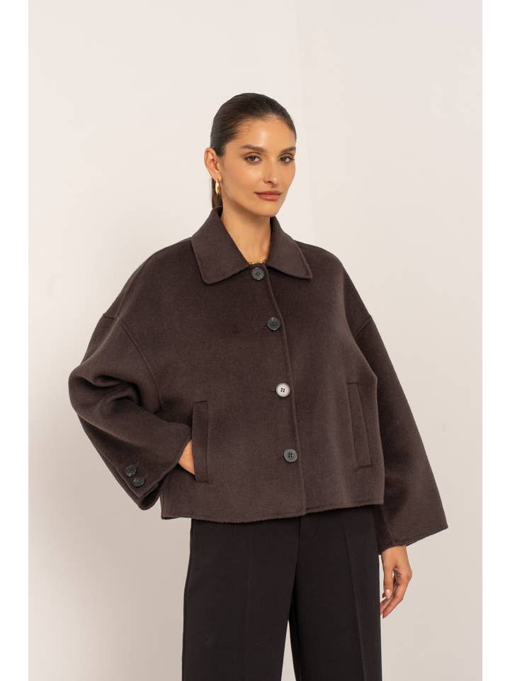 Attentif Paris – Casaco - Mulher por atacado – Casaco de mistura de lã cortado de grandes dimensões feito à mão19