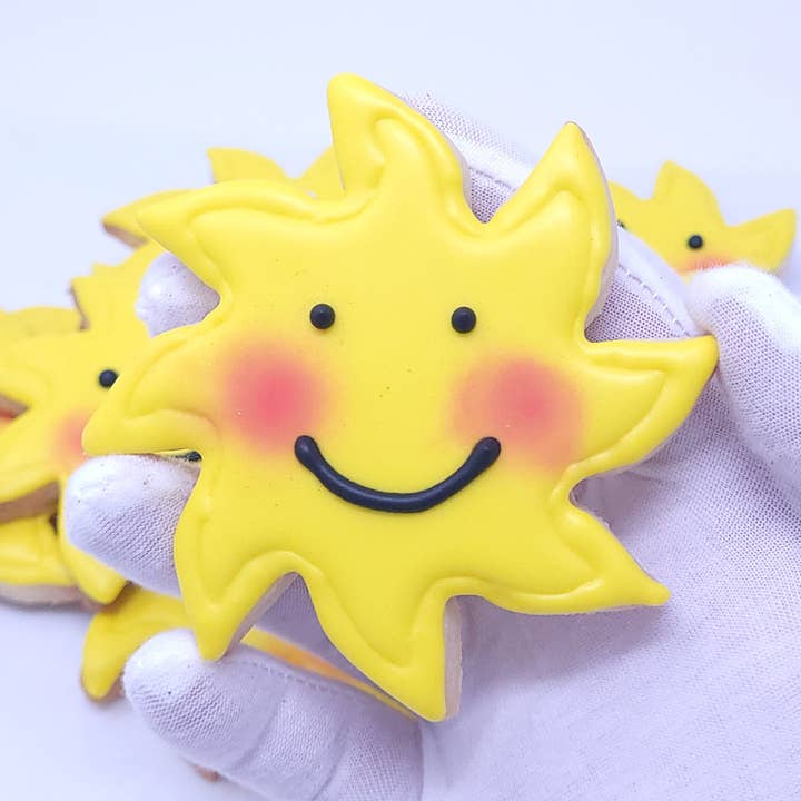 Wild Angel Treats, LLC - Wholesale Biscuit - Summer Sun Smiley Face Royal Icing Cookies