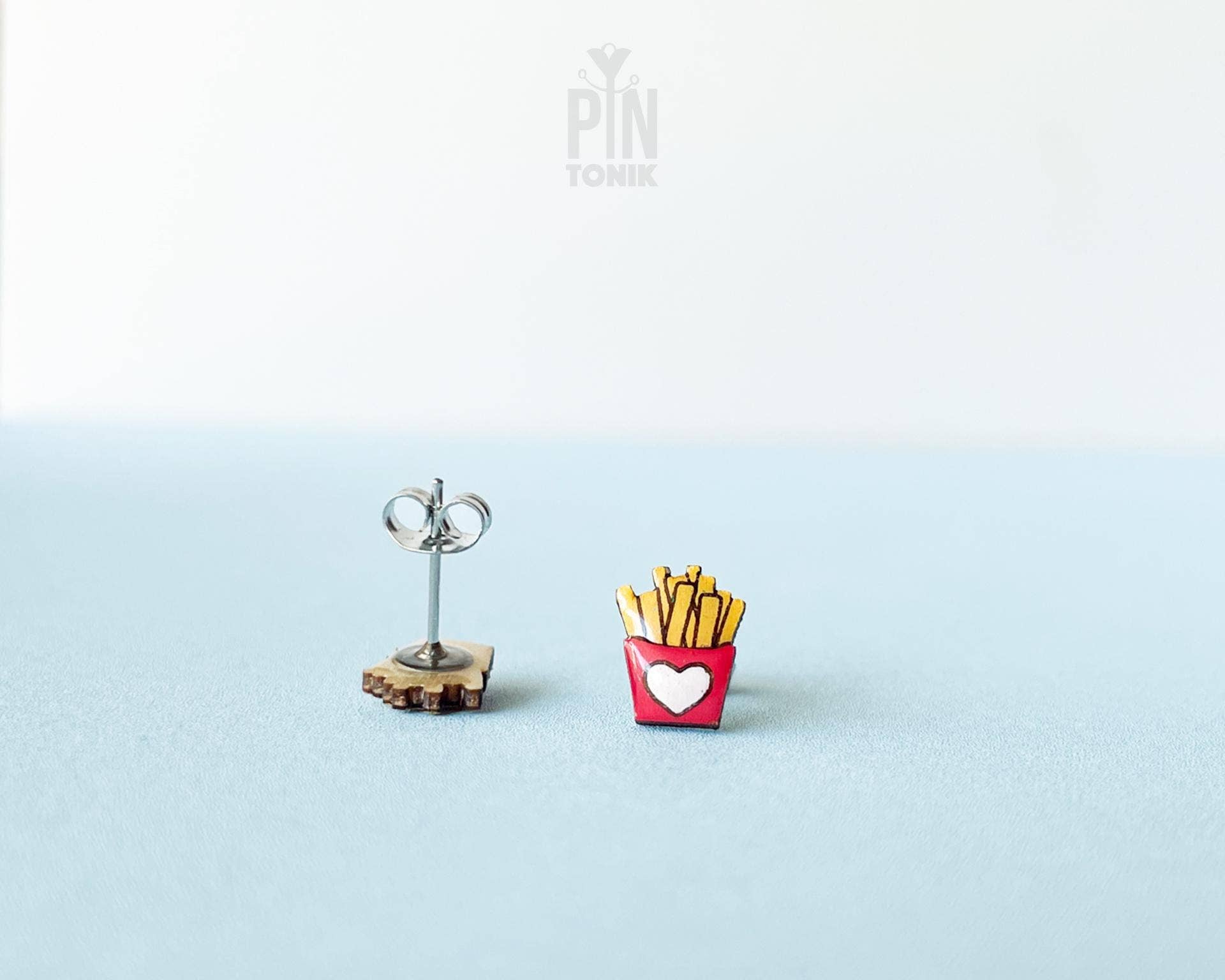PinTonik - Wholesale Stud/Post Earrings - French Fries Earrings - Foodie Gift - Snack Jewelry4