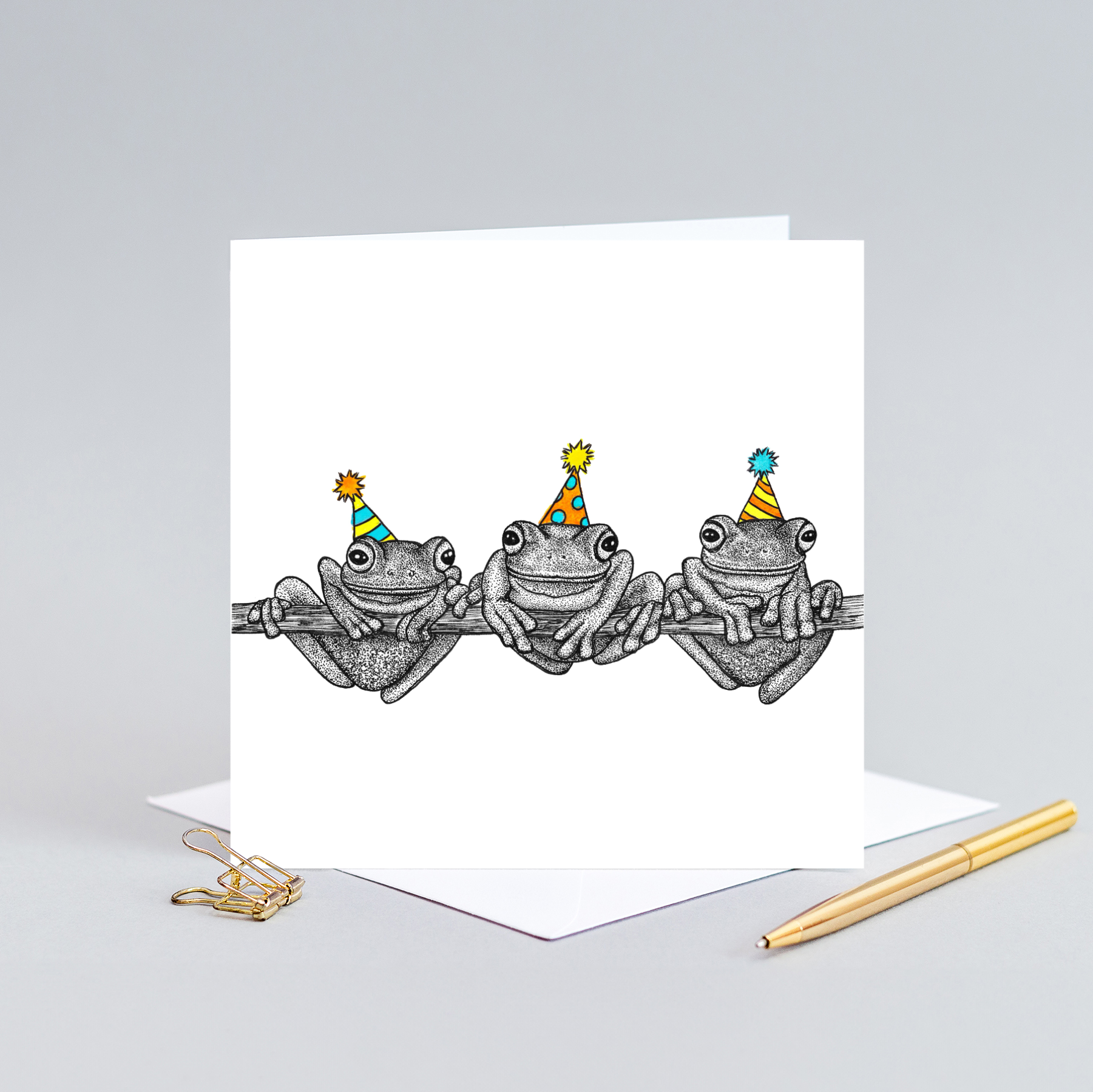 Wild Lines - Wholesale Birthday Card - Frog Cards // Tree Frog Birthday Card // Wildlife Art Cards1