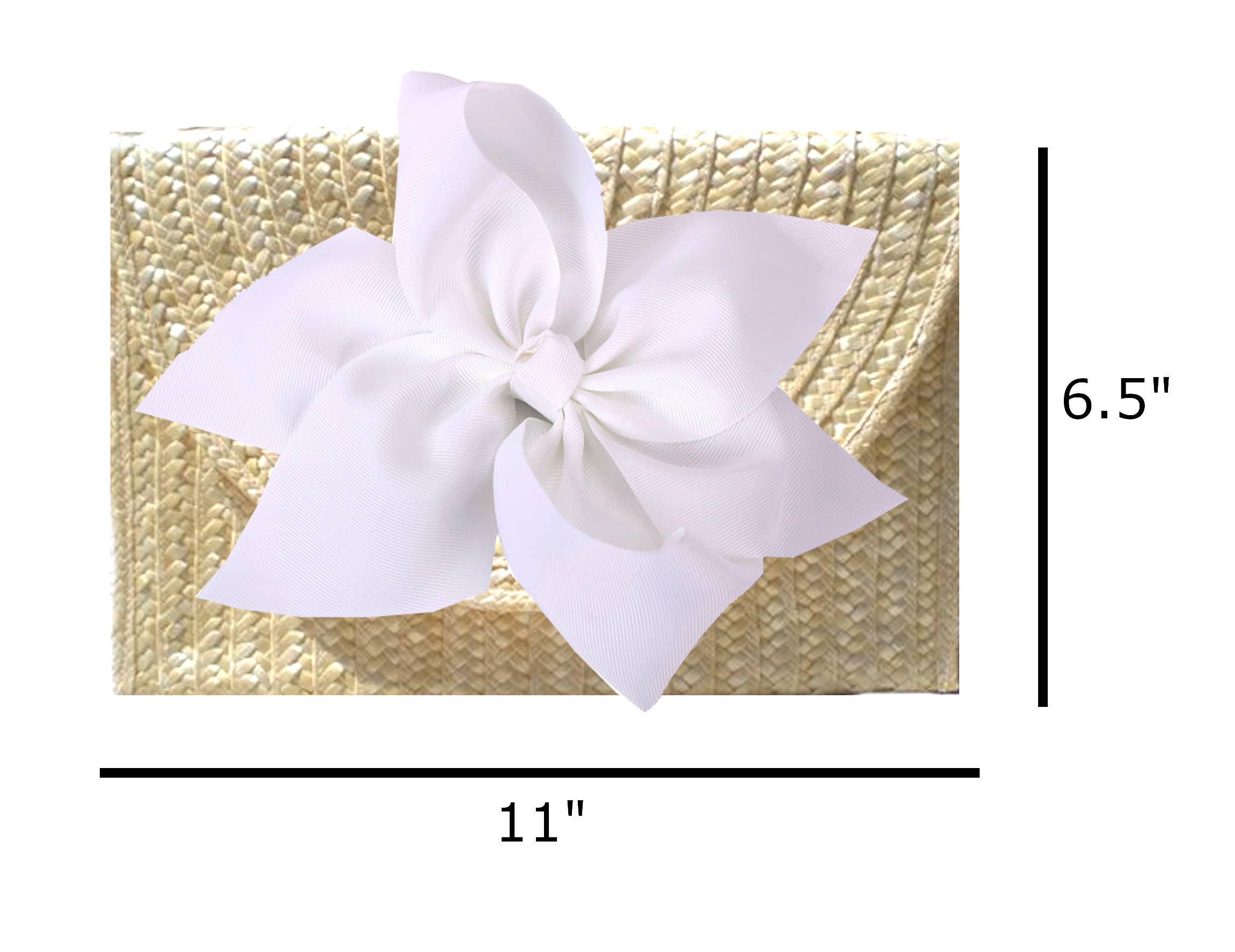 Peachy Pendants - Wholesale Clutch Bag - Women's - Vineyard Straw Clutch with White Bow15