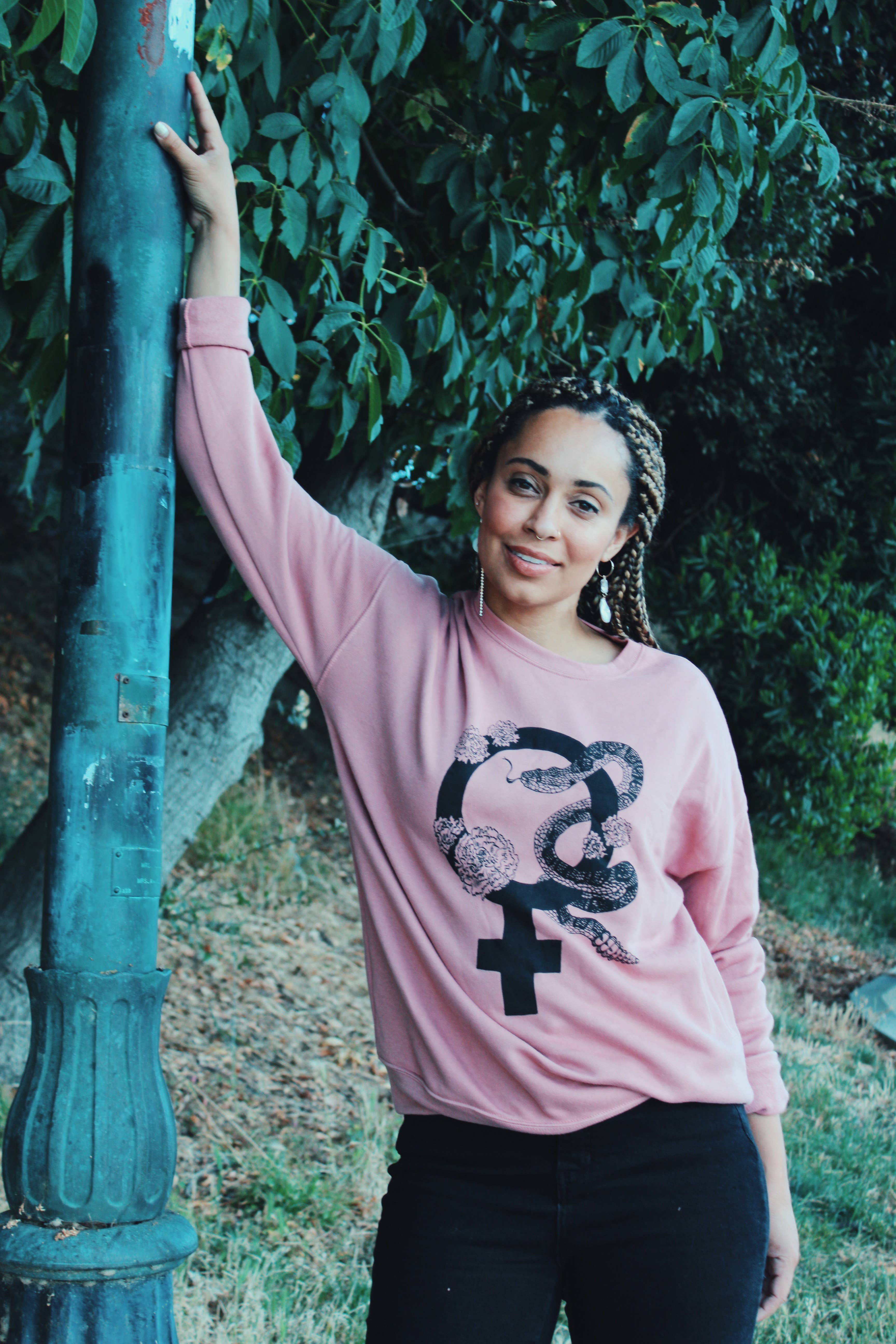 Girl Gang Craft - Wholesale Graphic Sweatshirt - Women's - Divinity Sweatshirt in Mauve (for the Divine Feminine)4