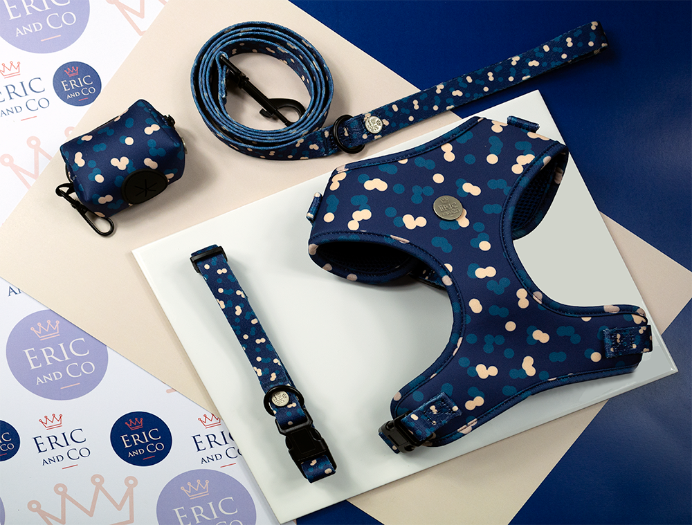 polka dot dog harness