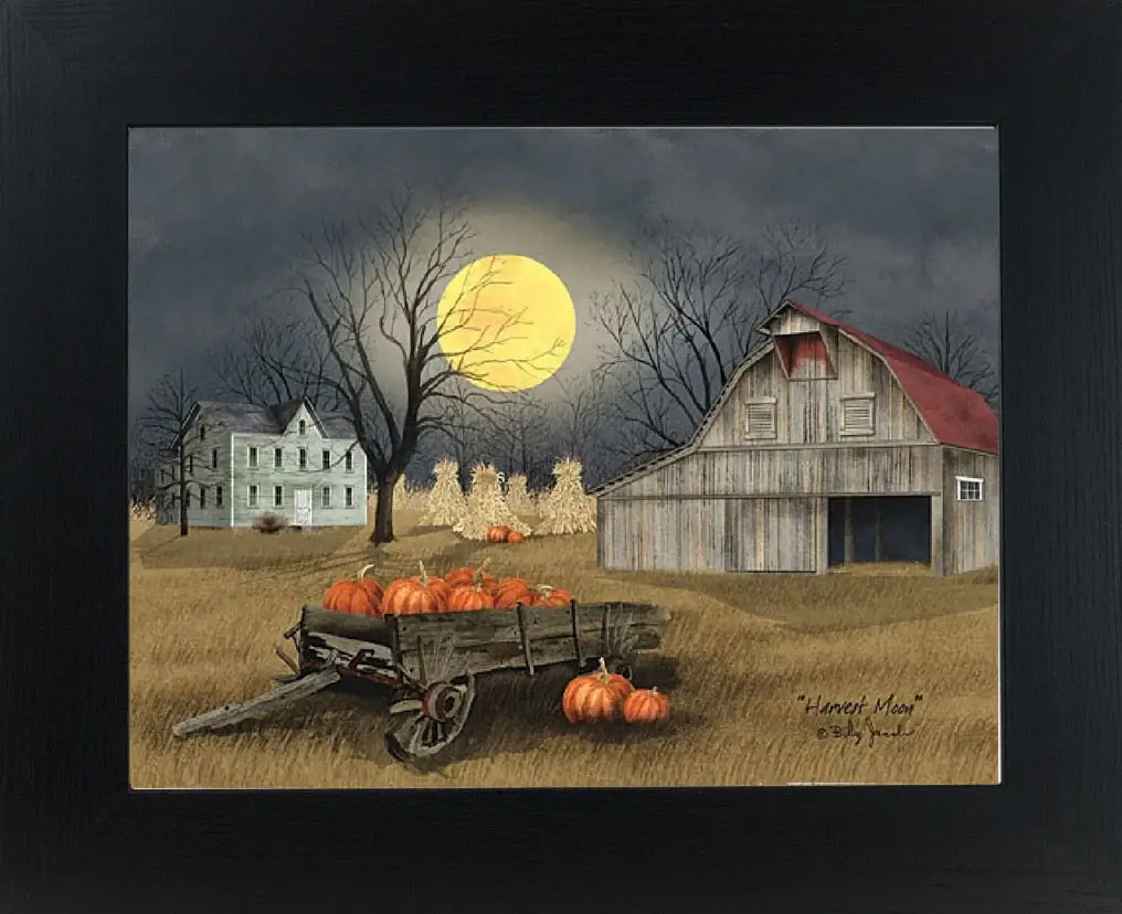 Summer Snow Art - Wholesale Art Print - Harvest Moon By Artist Billy Jacobs Art Framed Print 0