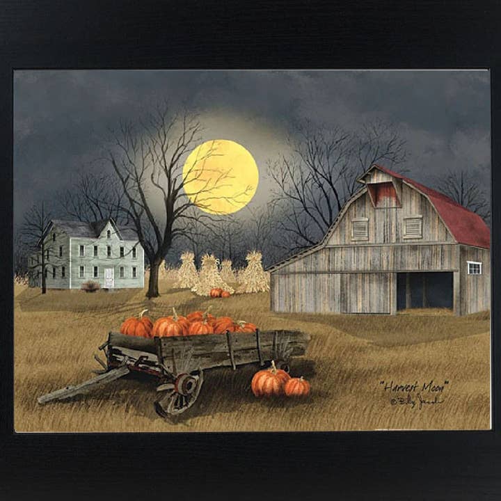 Harvest Moon By Artist Billy Jacobs Art Framed Print for wholesale by Summer Snow Art