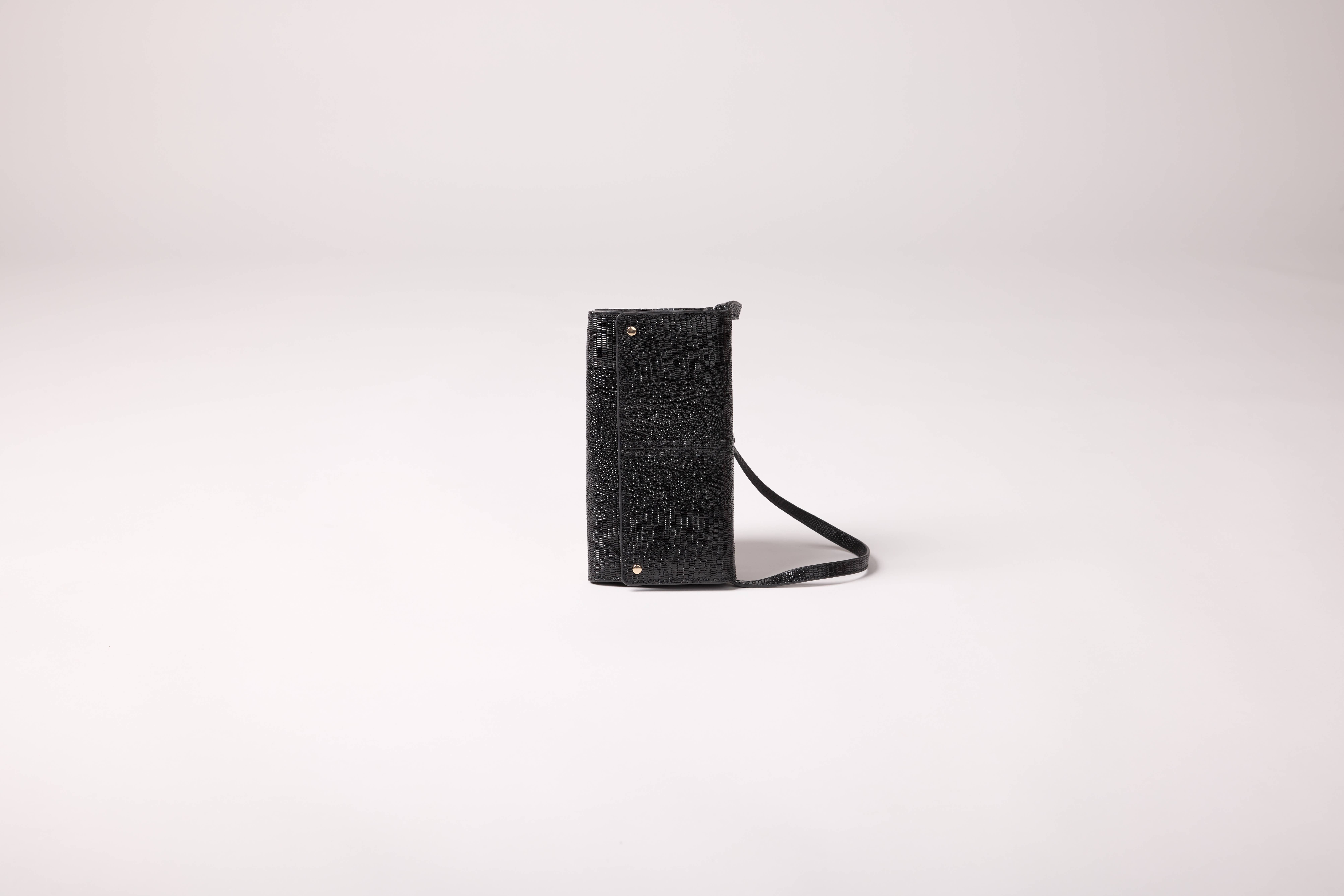 Maradji - Venta al por mayor Maletín - Mujer - CARTERA DE CUERO DE LAGARTO NEGRO GINA4