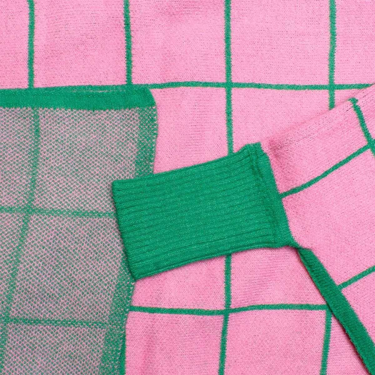 Rose et Vert Poncho en tricot à carreaux rose et vert de la sororité AKA en vente sur Faire6