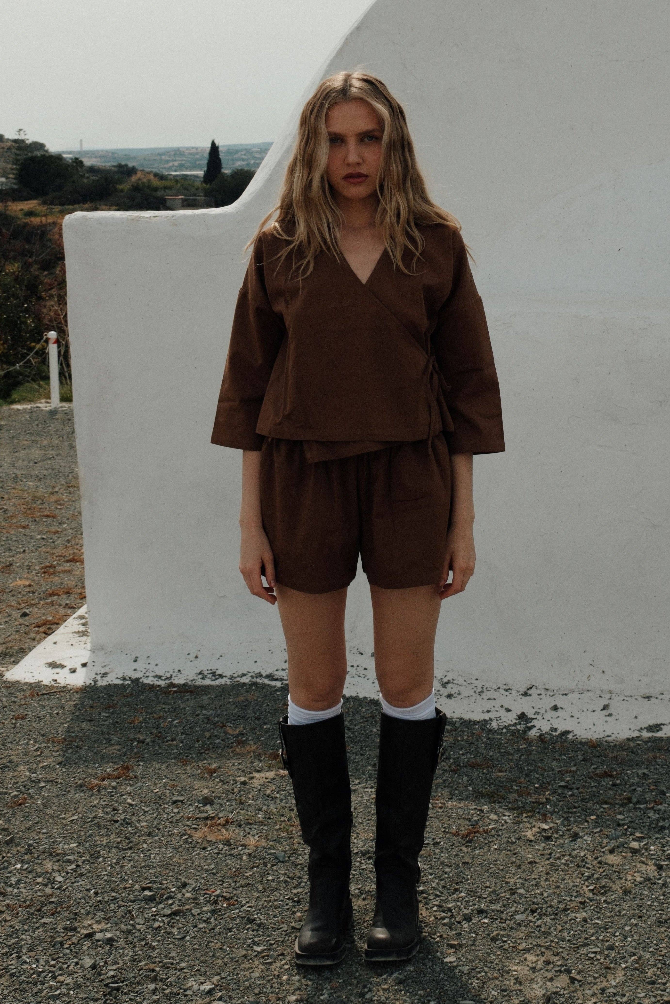 Caramelo Calções Forrados de Algodão Orgânico Toffee para venda a revendedores na Faire3