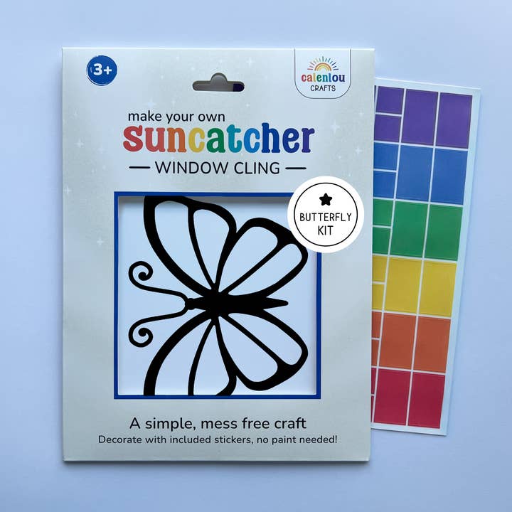 Calenlou Crafts - Wholesale DIY Craft Kit - Kids - Butterfly Suncatcher Sticker Craft Kit for Kids0