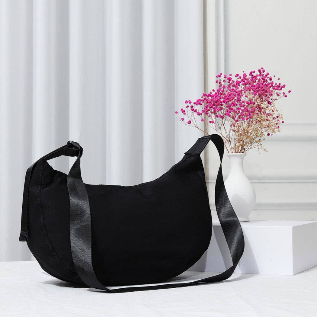 Fashion City - Wholesale Crossbody Bag - Women's - Nylon Half Moon Crossbody-Dark Colors8