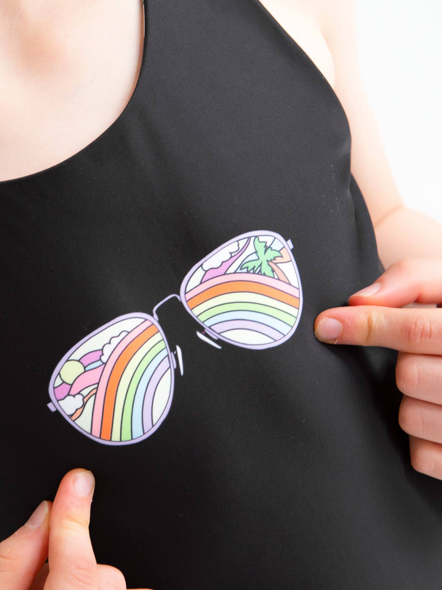 Limeapple - Wholesale One Piece Swimsuit - Kids - Rebel - Reversible Rainbow Sunglasses One Piece Swimsuit4