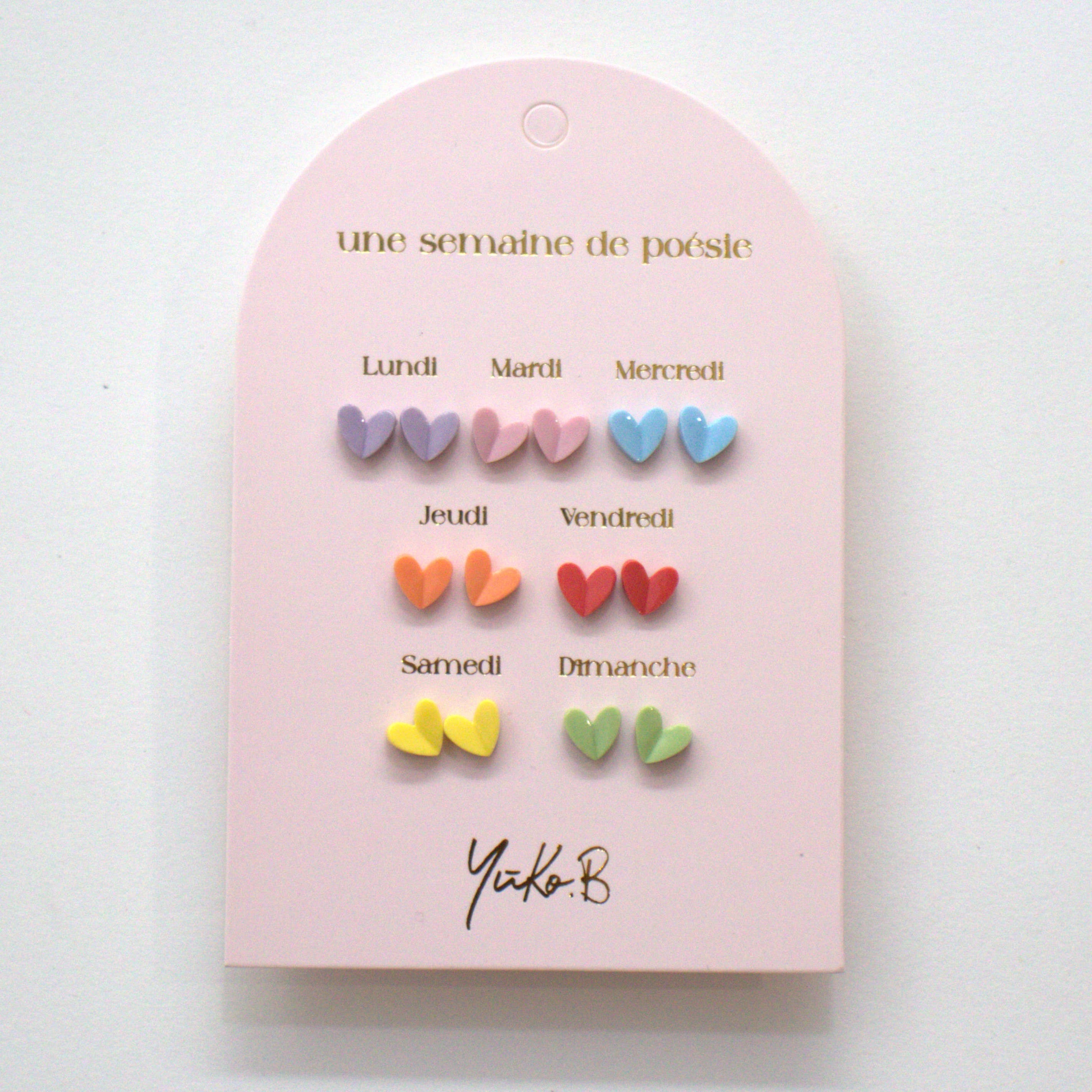 Kontiki - Wholesale Earrings - Kids - 7 Pairs of Earrings "A Week of Poetry" - Yuko B2