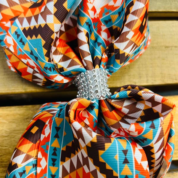 luluclothes - Wholesale Hair Bow - Kids - Multi color aztec rhinestone hair bows 7.5"(4PCS/$10.00)