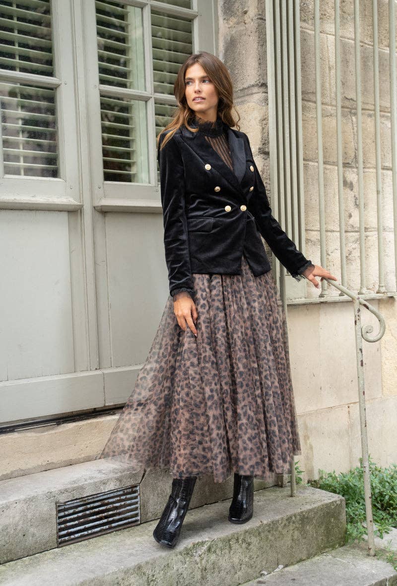 CHOKLATE PARIS (US No duties) - Wholesale Skirt - Women's - Aria tulle skirt in large leopard print - CK08077-57