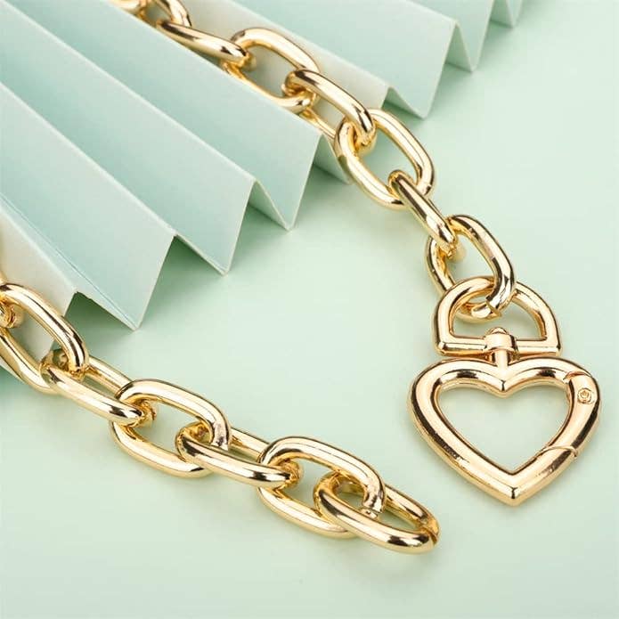 Gemscape UK – wholesale Choker/collar – Beautiful Heart Trendy Choker Chunky Stylish Gold Necklace5