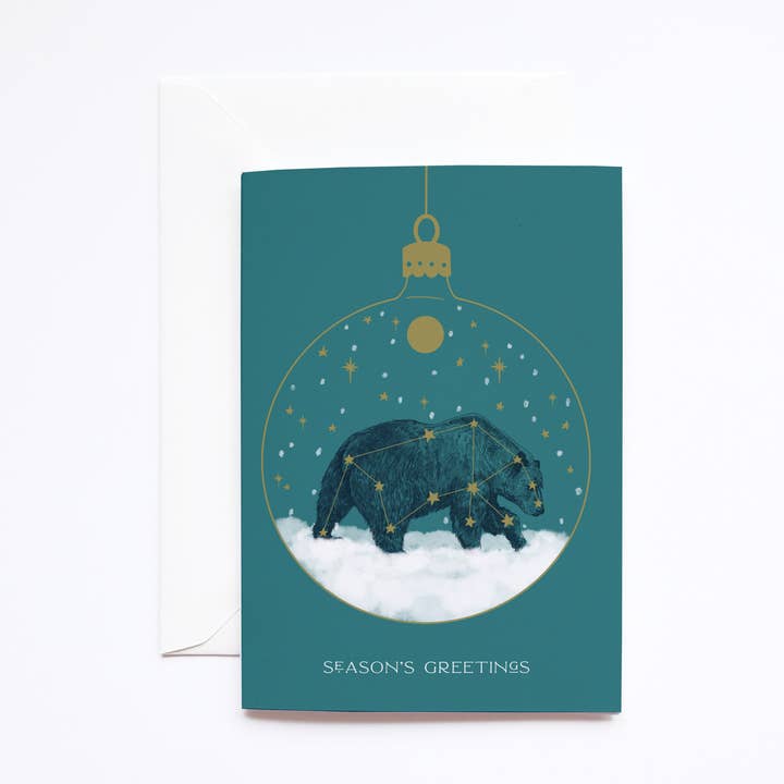 Carte de Noël vierge Bear Constellation pour la vente par Deborah Panesar