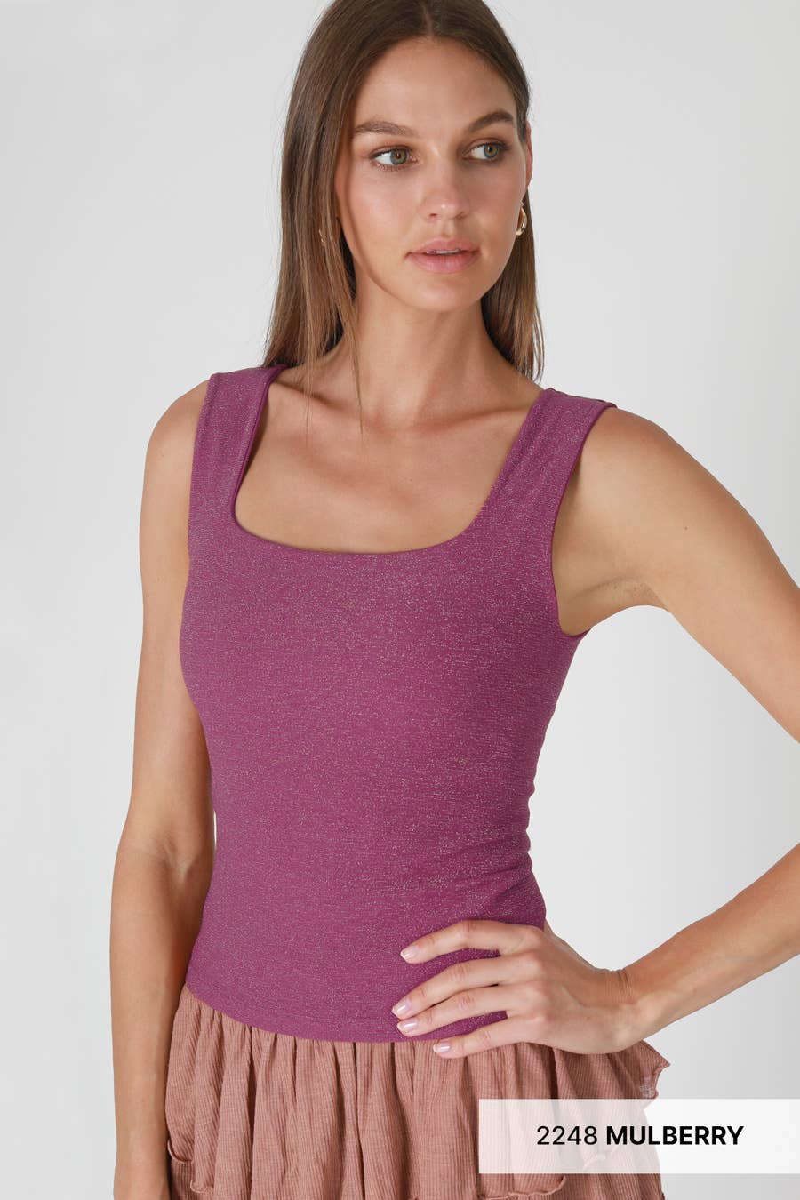 NIKIBIKI – wholesale Knit top – Women's – NS8438 - Lurex Square Neck Top3