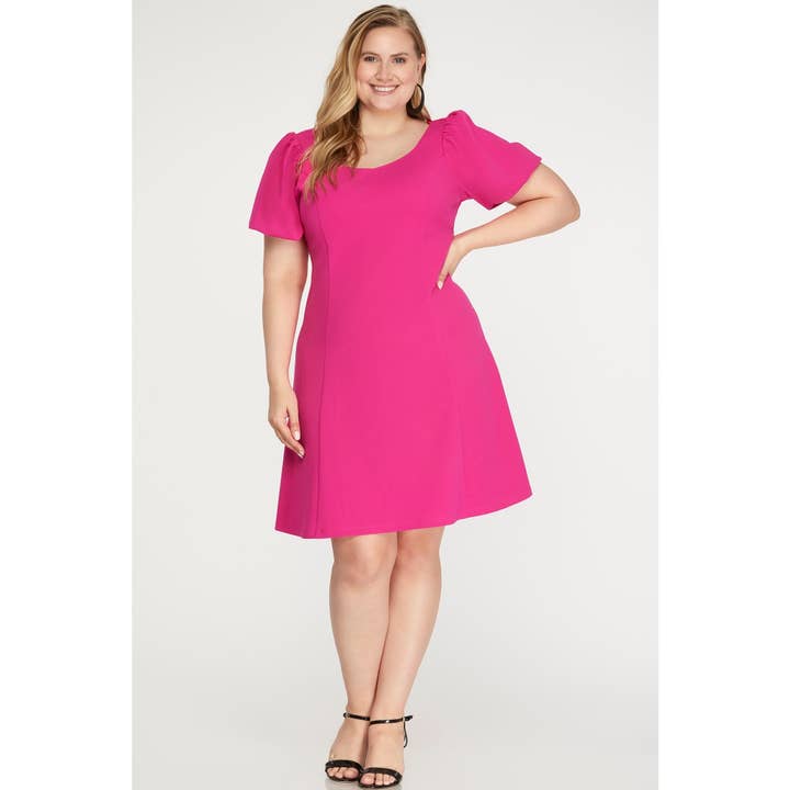 MINI ABITO A RIGHE A MANICA CORTA PLUS SIZE per la vendita all'ingrosso da parte di Curve Market