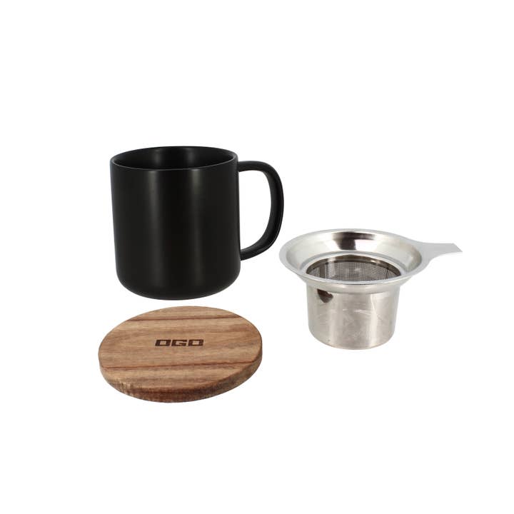 Ogo living - Wholesale Tea Pot - Juliet 300ml black stoneware teapot with wooden lid4