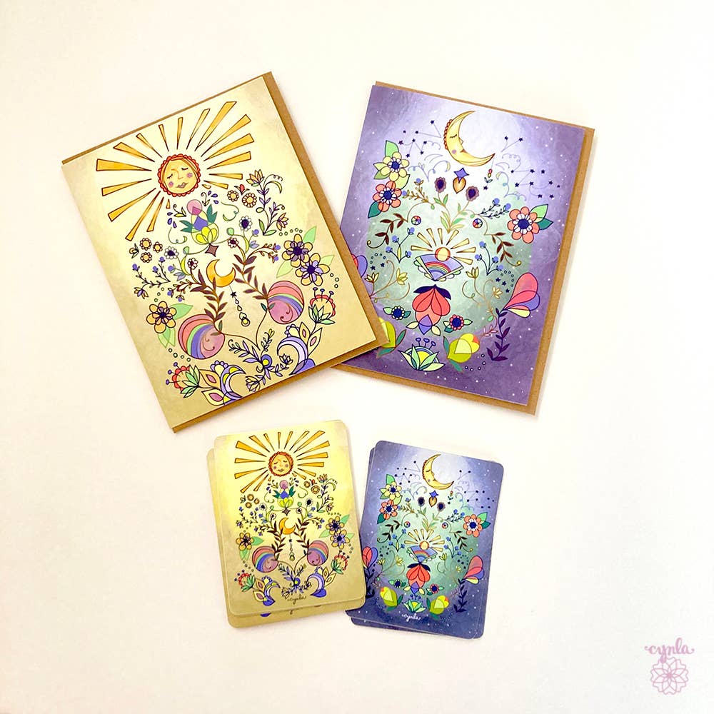 Cynla - Venta al por mayor Tarjetas de cumpleaños - Tarjeta de felicitación Moon Glow, tarjeta de cumpleaños con forma de luna en blanco, mística7