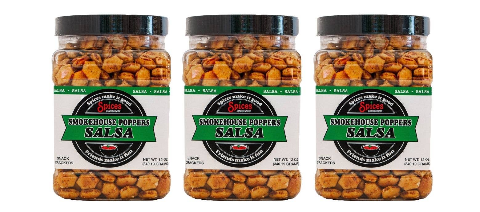 Smokehouse Crackers - Wholesale Crackers - Smokehouse Poppers 3ct  "Tester" 12 oz Jars1