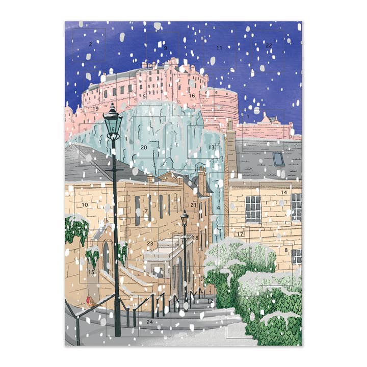 Neon Magpie - Wholesale Calendar - Edinburgh Castle Glitter Advent CalendarÂ