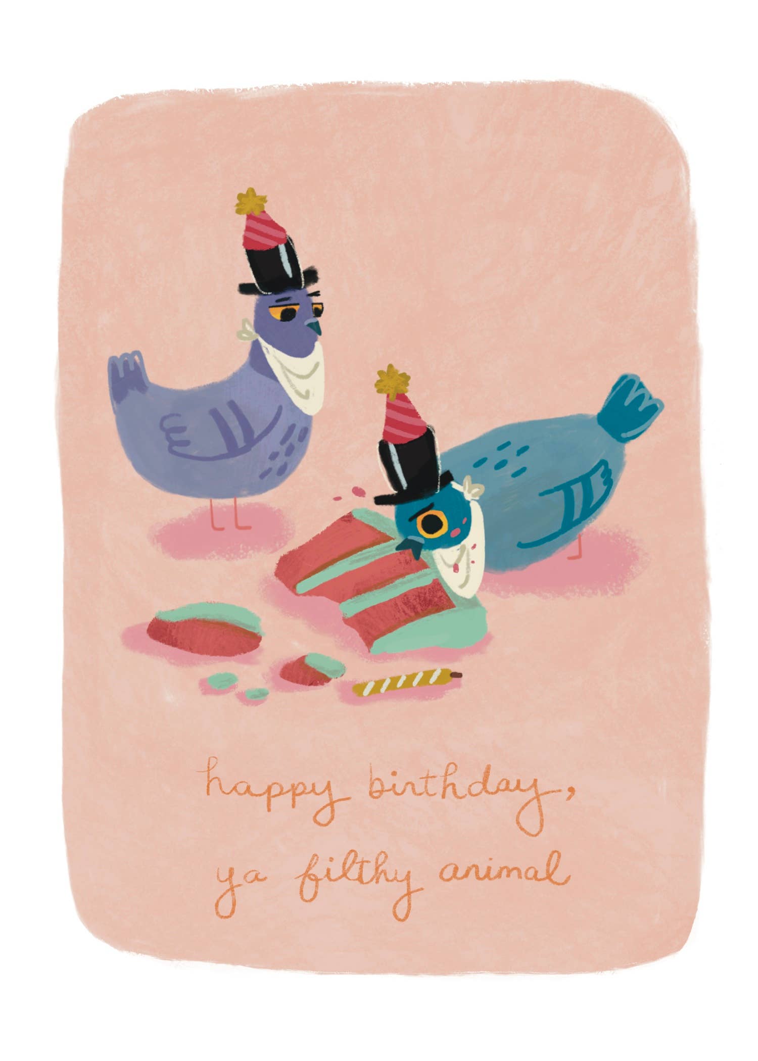 Lunaludraws - Wholesale Birthday Card - Happy Birthday Ya Filthy Animal - Pigeon Birthday Card2