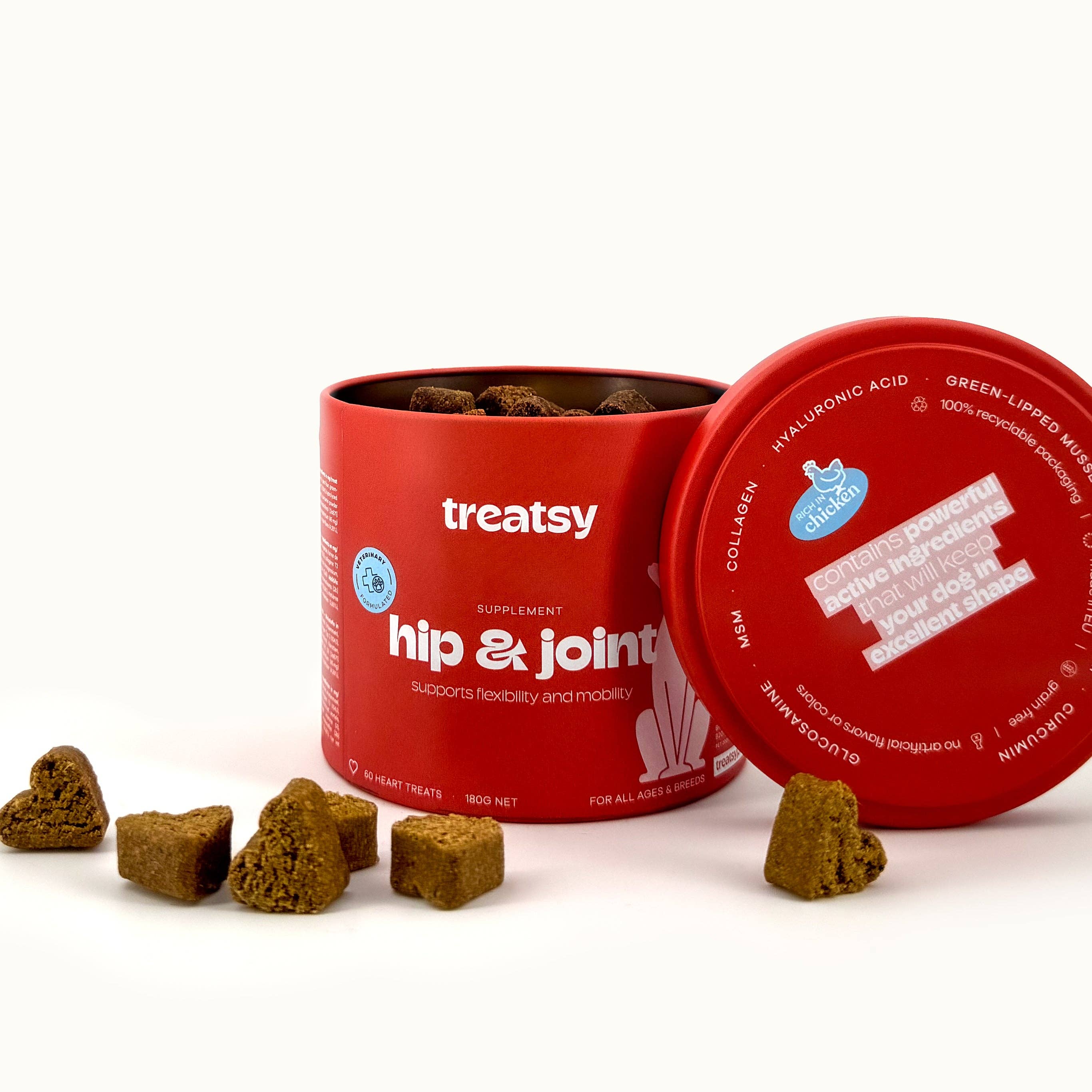 Treatsy - Vente Compléments alimentaires – chien - Complément pour hanches et articulations pour chiens | Recommandé par vétérinaires | Poulet1