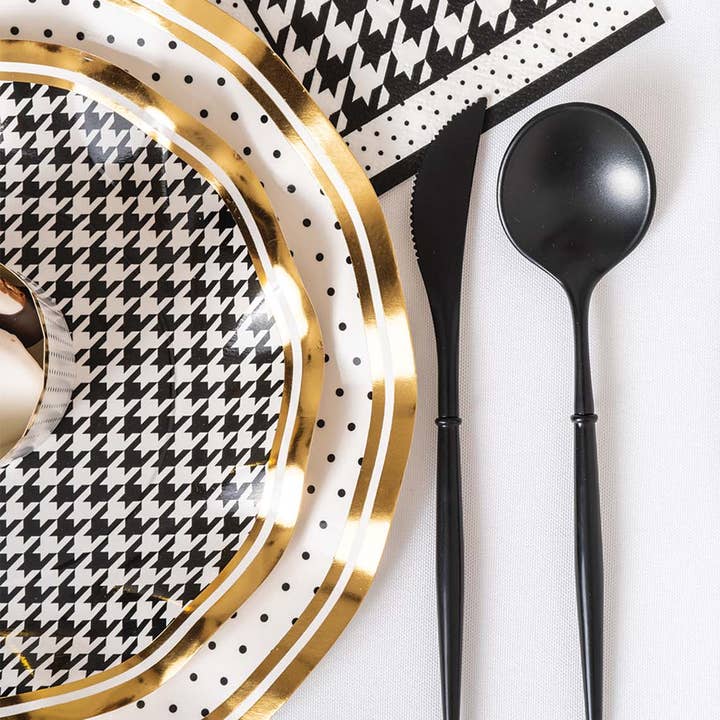 Sophistiplate - Wholesale Assorted cutlery set - All Black Bella Assorted Plastic Cutlery/24pc, Service for 81