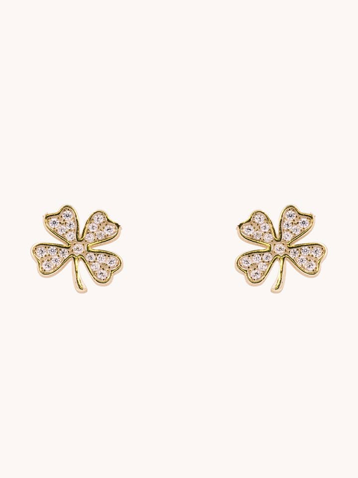 Kleeblatt-Goldohrringe - Irischer Schmuck, Weihnachtsgeschenk für den Großhandel von Gratinsta