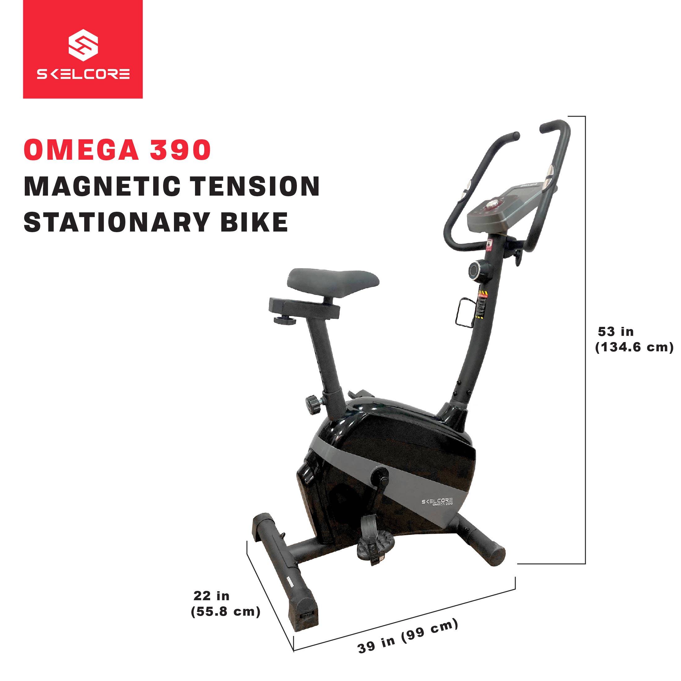 Black Skelcore Omega 390 Stationary Exercise Bike for wholesale on Faire3