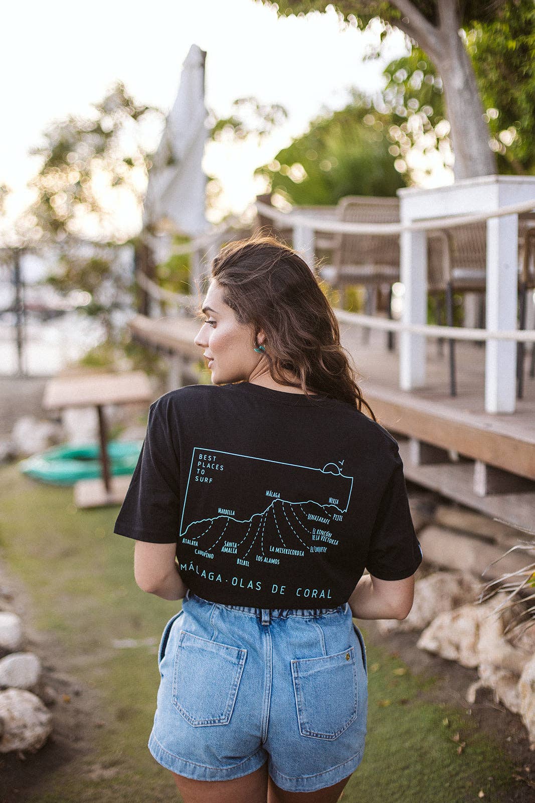 olas de coral - Wholesale Screen Printed T-Shirt - Women's - MÁLAGA sustainable surf t-shirt3