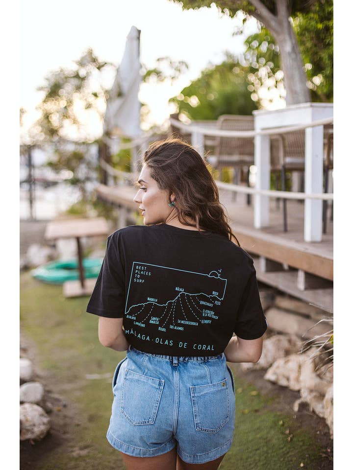 olas de coral - Wholesale Screen Printed T-Shirt - Women's - MÁLAGA sustainable surf t-shirt3