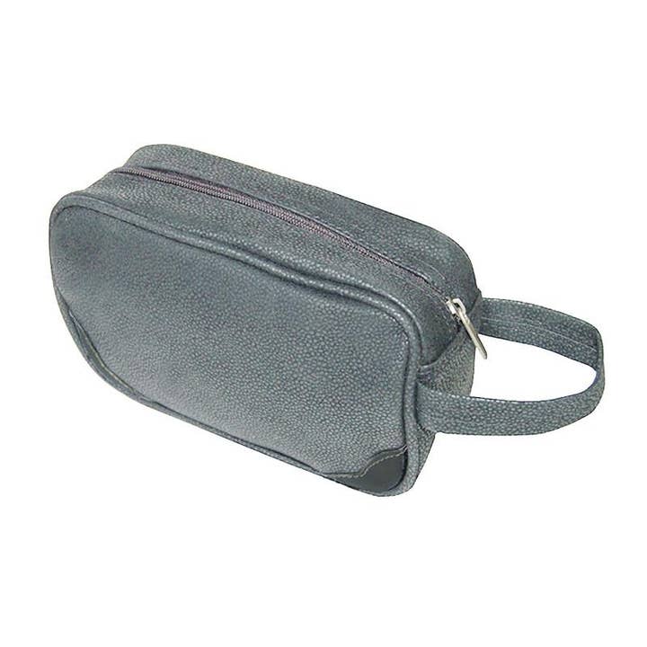 Toiletry Kit (Small) - Aspen Grey Faux Suede for wholesale by Bellemonde