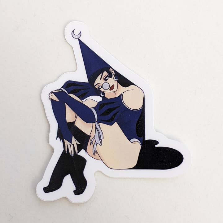 Moon - Celestial Clown Sticker for wholesale by Amy in the Aether Art