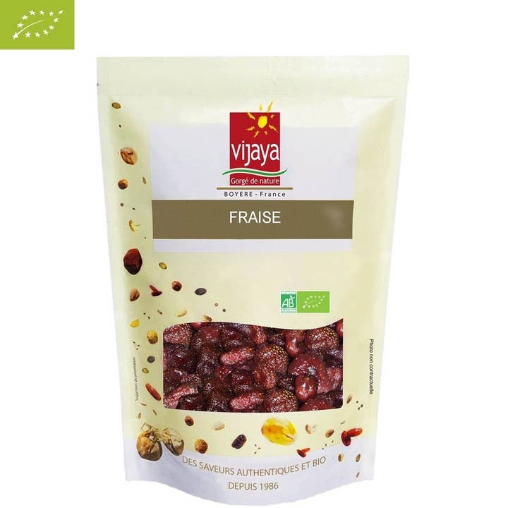 VIJAYA - SAS J.L. BOYERE – Großhandel Getrocknete/dehydrierte Früchte – Getrocknete Erdbeere mit Apfelsaft - TÜRKEI - 1 kg - Bio*