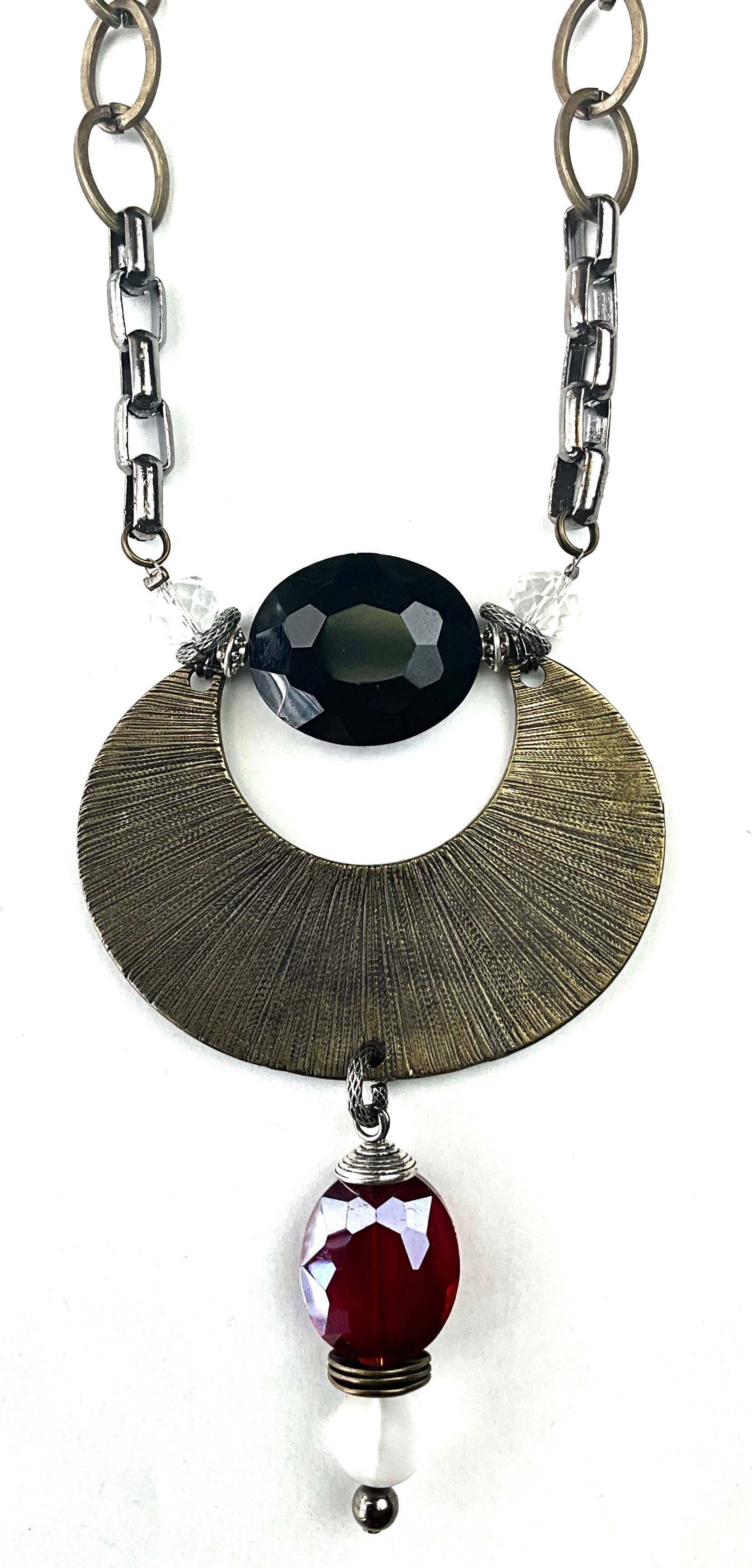 Lost & Found Trading - Wholesale Pendant/Charm Necklace - RC077 NK-SHORT W/LG. ELIPSE PENDANT1