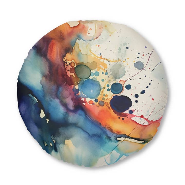 Gesamt Grafitti - Round Floor Pillow for wholesale by Velvet Rust