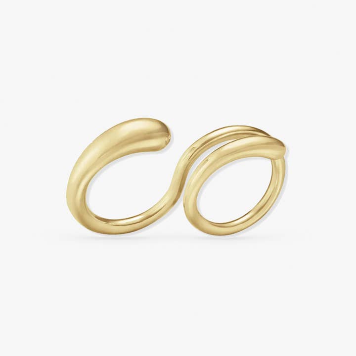 Guld Frankie guld tvåfingerring för wholesale på Faire