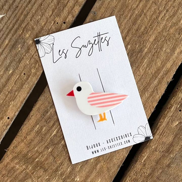 Huguette pink sailor brooch for wholesale by Les Suzettes