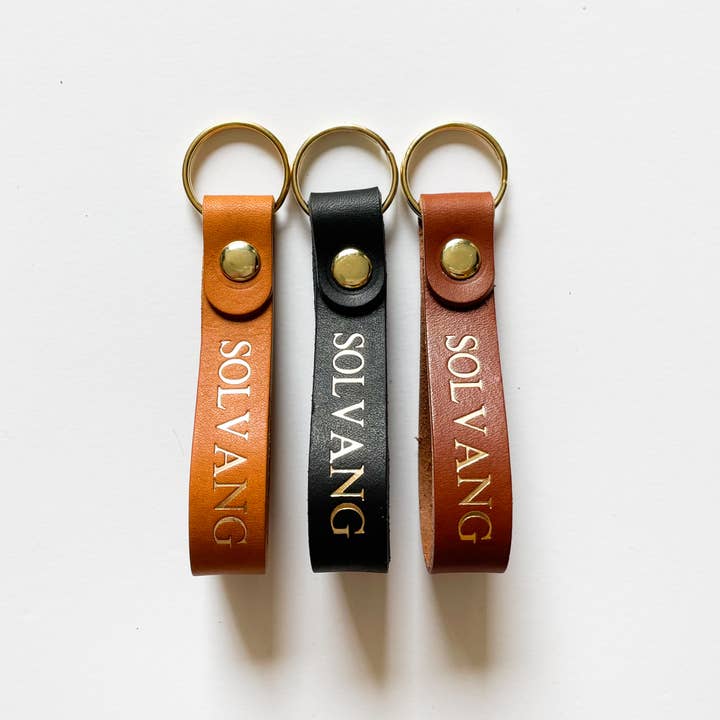 Moccaberry – wholesale Keychain – Unisex – Custom City Name Leather Keychain, Gold Foil Keychain2