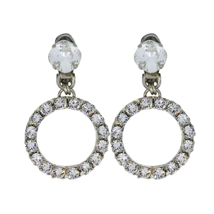 The Small Clear Hoop Earrings in Platinum (Pierced) for wholesale by VICKISARGE