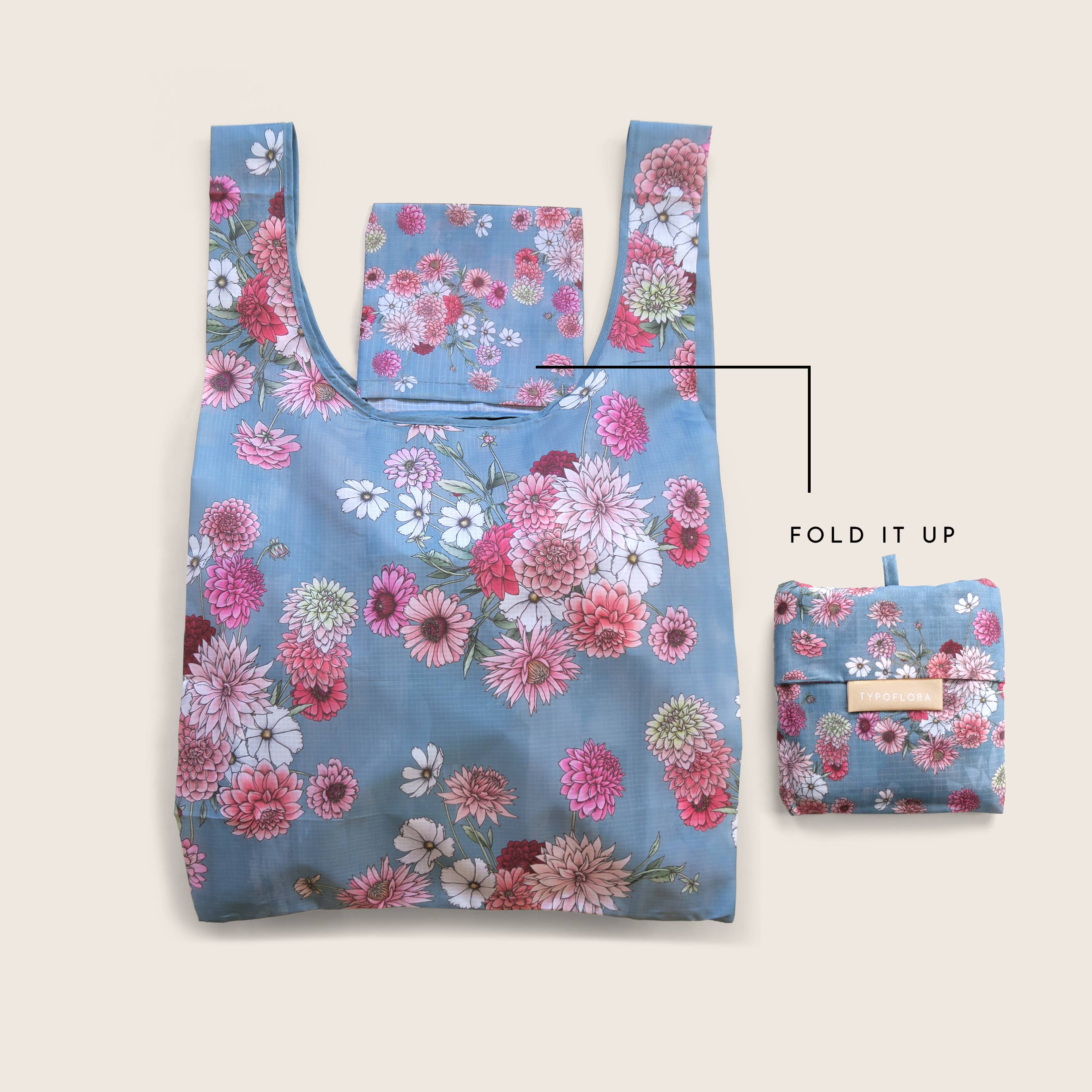 Typoflora - Wholesale Grocery/Shopping Bag - Dahlias Reusable Bag3